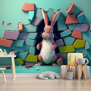 Sevimli Tavşan Çocuk Odası Masalsı Duvar Kağıdı YCO-00352