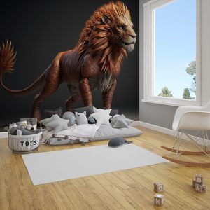 Kahverengi Aslan Çocuk Odası Duvar Kağıdı YCO-00353
