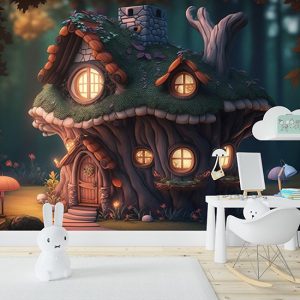 Ormandaki Masalsı Kulübe Çocuk Odası Duvar Kağıdı YCO-00526