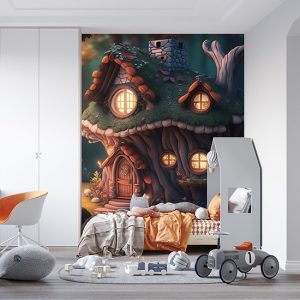 Ormandaki Masalsı Kulübe Çocuk Odası Duvar Kağıdı YCO-00526