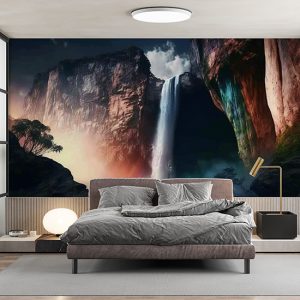 Dağlar ve Şelale Manzara Duvar Kağıdı YD-00398