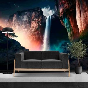 Dağlar ve Şelale Manzara Duvar Kağıdı YD-00398