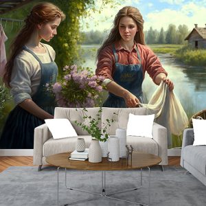 Nehir Kenarındaki Kadınlar Manzara Duvar Kağıdı YD-00399