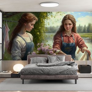 Nehir Kenarındaki Kadınlar Manzara Duvar Kağıdı YD-00399