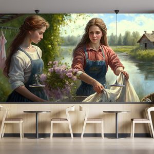 Nehir Kenarındaki Kadınlar Manzara Duvar Kağıdı YD-00399