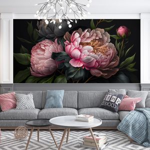 Pembe Şakayık Çiçeği Duvar Kağıtları YF-00062