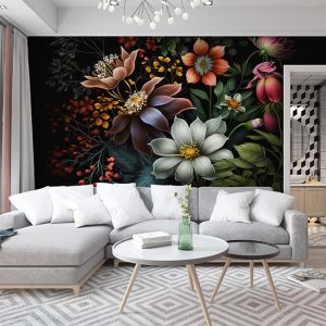 Yağlı Boya Botanik Çiçekler Duvar Kağıdı YF-00328