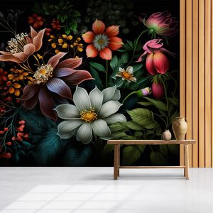 Yağlı Boya Botanik Çiçekler Duvar Kağıdı YF-00328