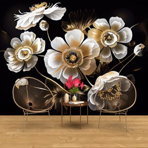 Beyaz Anemone Çiçeği Duvar Kağıtları YF-00023