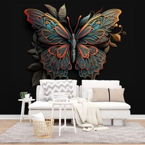3D Kelebek Dekor Duvar Kağıdı YH-00052