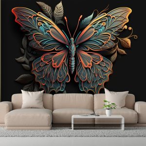 3D Kelebek Dekor Duvar Kağıdı YH-00052