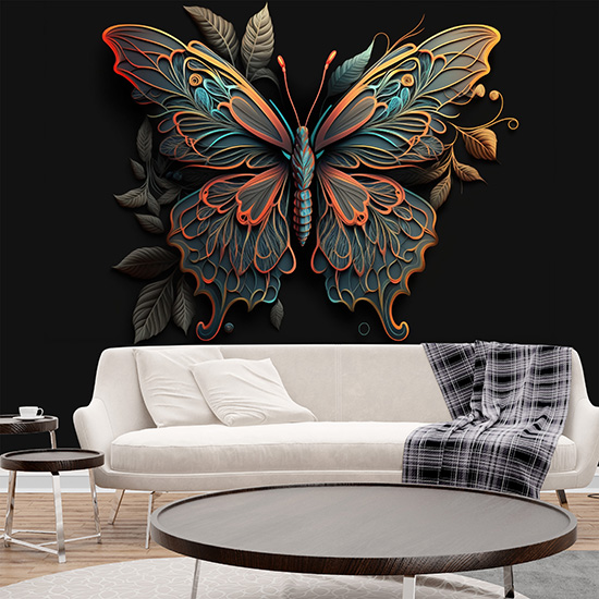 3D Kelebek Dekor Duvar Kağıdı YH-00052