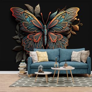 3D Kelebek Dekor Duvar Kağıdı YH-00052