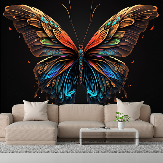 3D Büyüleyici Bir Kelebek Duvar Kağıdı YH-00325