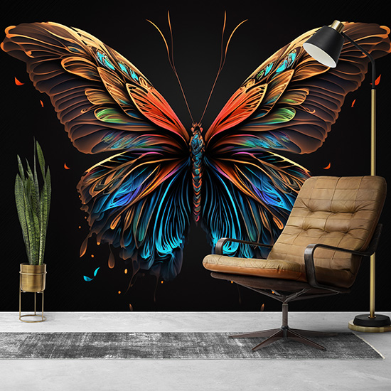 3D Büyüleyici Bir Kelebek Duvar Kağıdı YH-00325