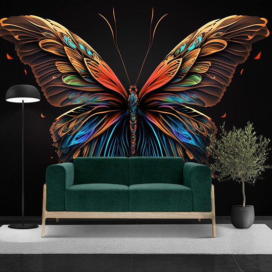 3D Büyüleyici Bir Kelebek Duvar Kağıdı YH-00325