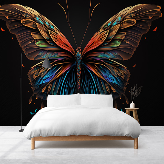 3D Büyüleyici Bir Kelebek Duvar Kağıdı YH-00325