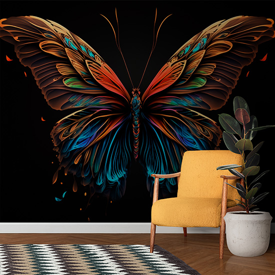3D Büyüleyici Bir Kelebek Duvar Kağıdı YH-00325