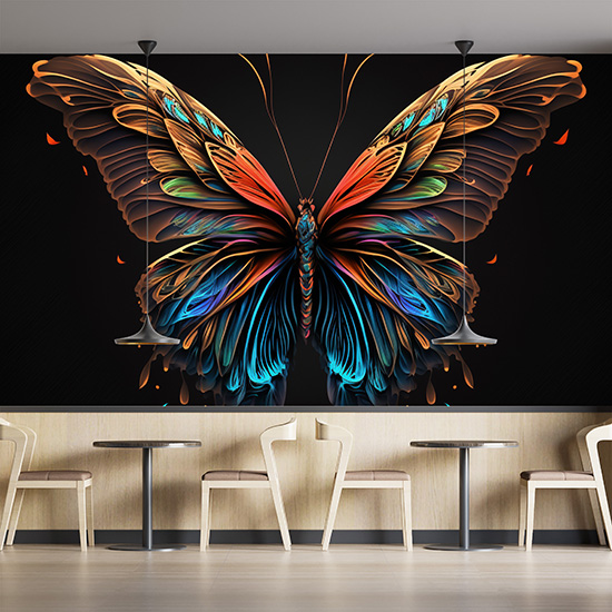 3D Büyüleyici Bir Kelebek Duvar Kağıdı YH-00325