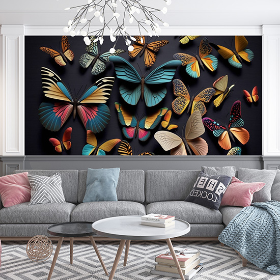 3D Kelebek Koleksiyonu Duvar Kağıdı YH-00330