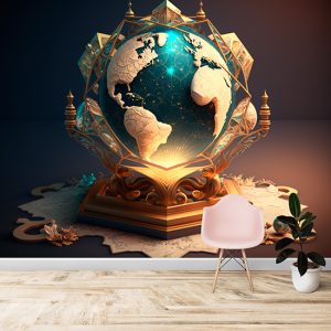3D Küre Dünya Modern Duvar Kağıtları YHA-00497