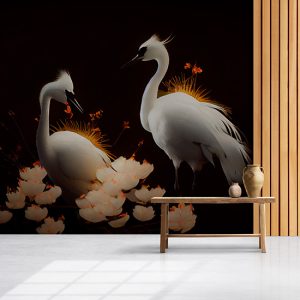 Beyaz Turna Kuşları Duvar Kağıtları YH- 00002