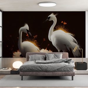 Beyaz Turna Kuşları Duvar Kağıtları YH- 00002