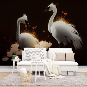 Beyaz Turna Kuşları Duvar Kağıtları YH- 00002