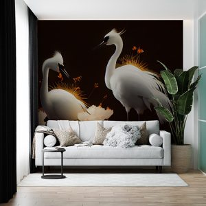 Beyaz Turna Kuşları Duvar Kağıtları YH- 00002