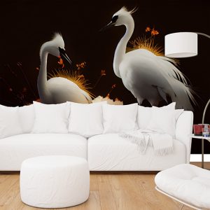 Beyaz Turna Kuşları Duvar Kağıtları YH- 00002