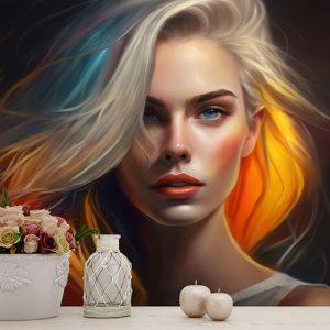 Rengarenk Saçlı Kadın Kuaför/Güzellik Merkezi Duvar Kağıtları YK-00082