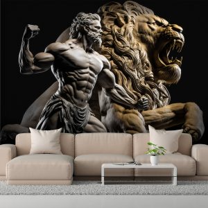 Yunan Mitolojisi Herkül ve Aslanı Duvar Kağıdı YM-00267
