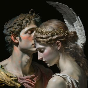 Roma Mitolojisi Cupid ve Sevgilisi Psyche Duvar Kağıdı YM-00272