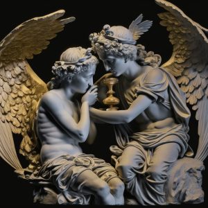 Cupid ve Sevgilisi Psyche Mitolojik Duvar Kağıdı YM-00273