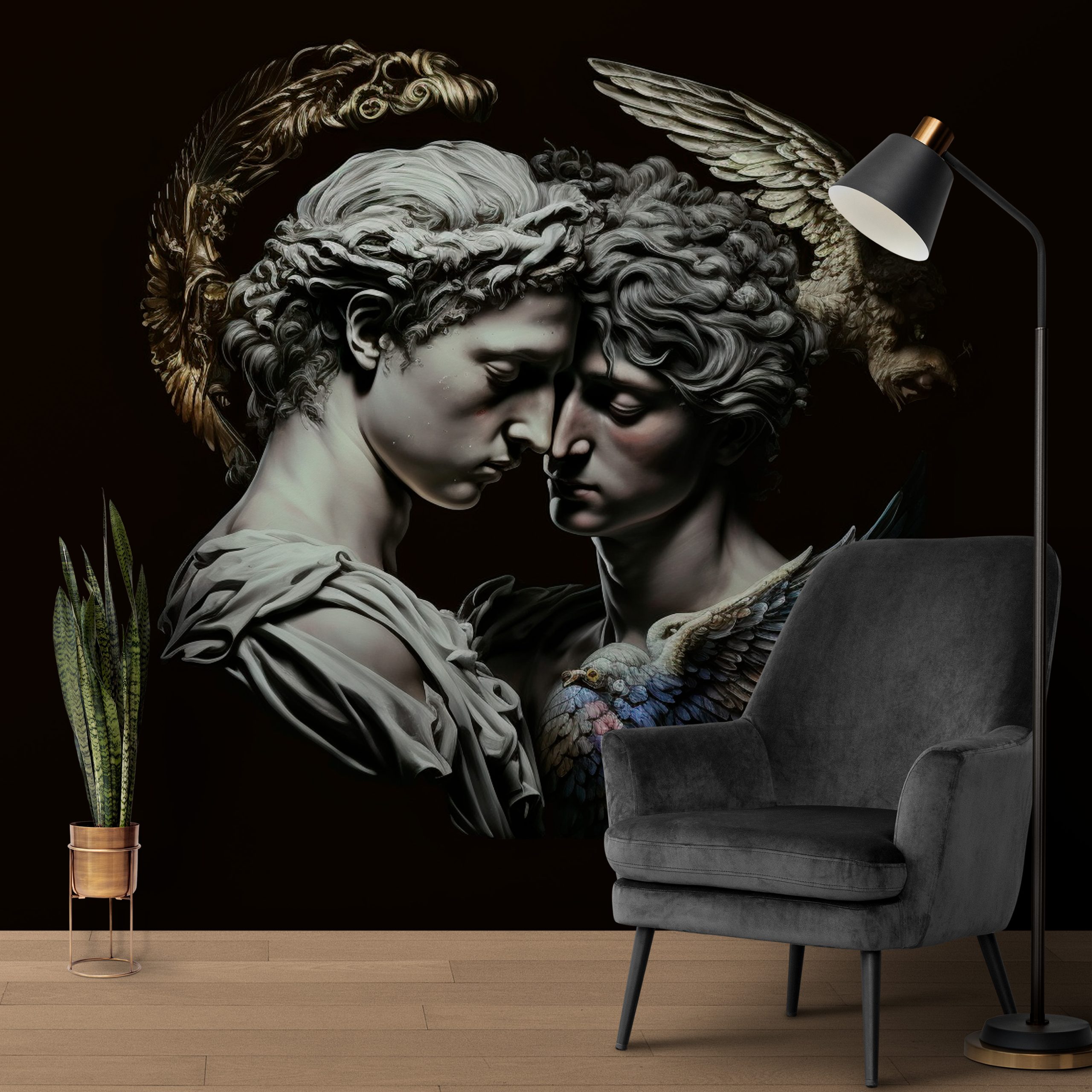 Roma Mitolojisi Cupid ve Sevgilisi Psyche Duvar Kağıdı YM-00274
