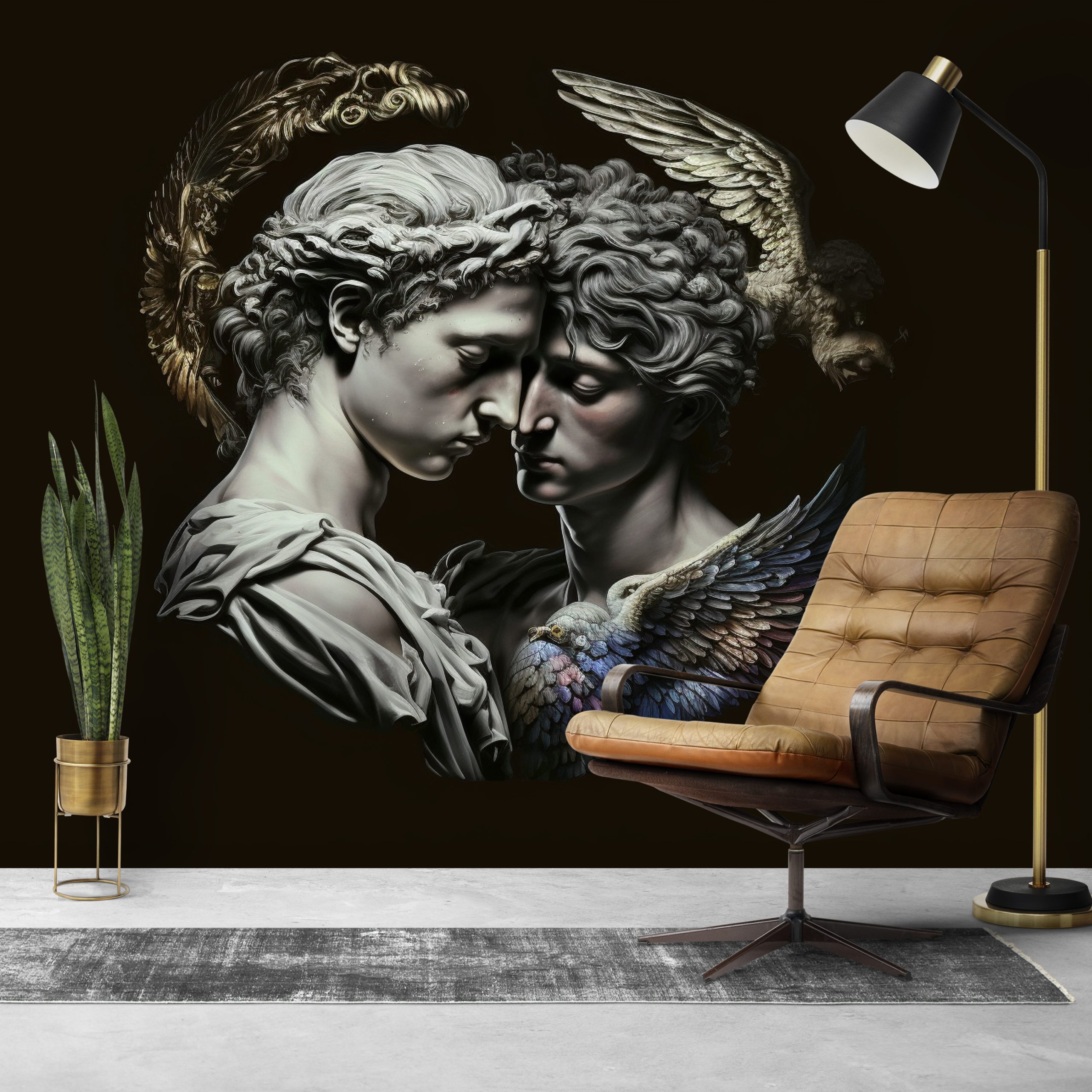 Roma Mitolojisi Cupid ve Sevgilisi Psyche Duvar Kağıdı YM-00274