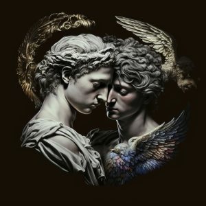 Roma Mitolojisi Cupid ve Sevgilisi Psyche Duvar Kağıdı YM-00274