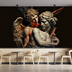 Romalı Aşk Tanrısı Cupid ve Sevgilisi Duvar Kağıdı YM-00276