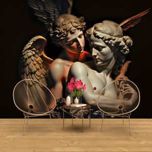 Romalı Aşk Tanrısı Cupid ve Sevgilisi Duvar Kağıdı YM-00276