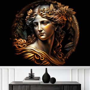 Roma Mitolojisi Altın Renk Venüs Duvar Kağıdı YM-00306