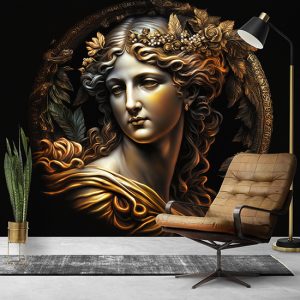 Roma Mitolojisi Altın Renk Venüs Duvar Kağıdı YM-00306