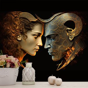 Koç Kadını ve Boğa Erkeği Burçlar Duvar Kağıdı YM-00371