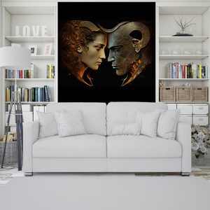 Koç Kadını ve Boğa Erkeği Burçlar Duvar Kağıdı YM-00371