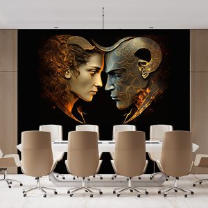 Koç Kadını ve Boğa Erkeği Burçlar Duvar Kağıdı YM-00371