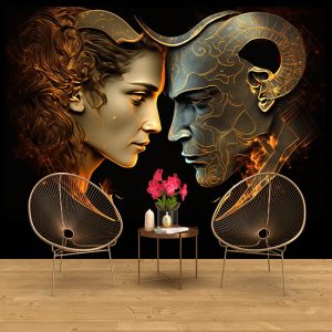 Koç Kadını ve Boğa Erkeği Burçlar Duvar Kağıdı YM-00371