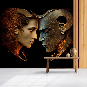 Koç Kadını ve Boğa Erkeği Burçlar Duvar Kağıdı YM-00371