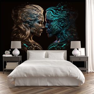 İkizler Kadını ve Kova Erkeği Burçlar Duvar Kağıdı YM-00373