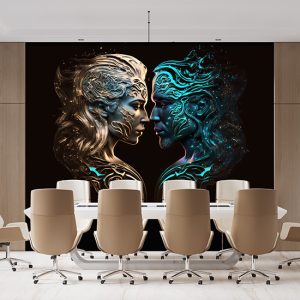 İkizler Kadını ve Kova Erkeği Burçlar Duvar Kağıdı YM-00373