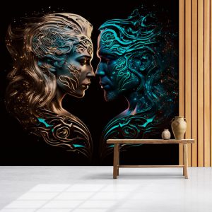 İkizler Kadını ve Kova Erkeği Burçlar Duvar Kağıdı YM-00373