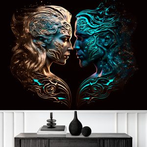 İkizler Kadını ve Kova Erkeği Burçlar Duvar Kağıdı YM-00373